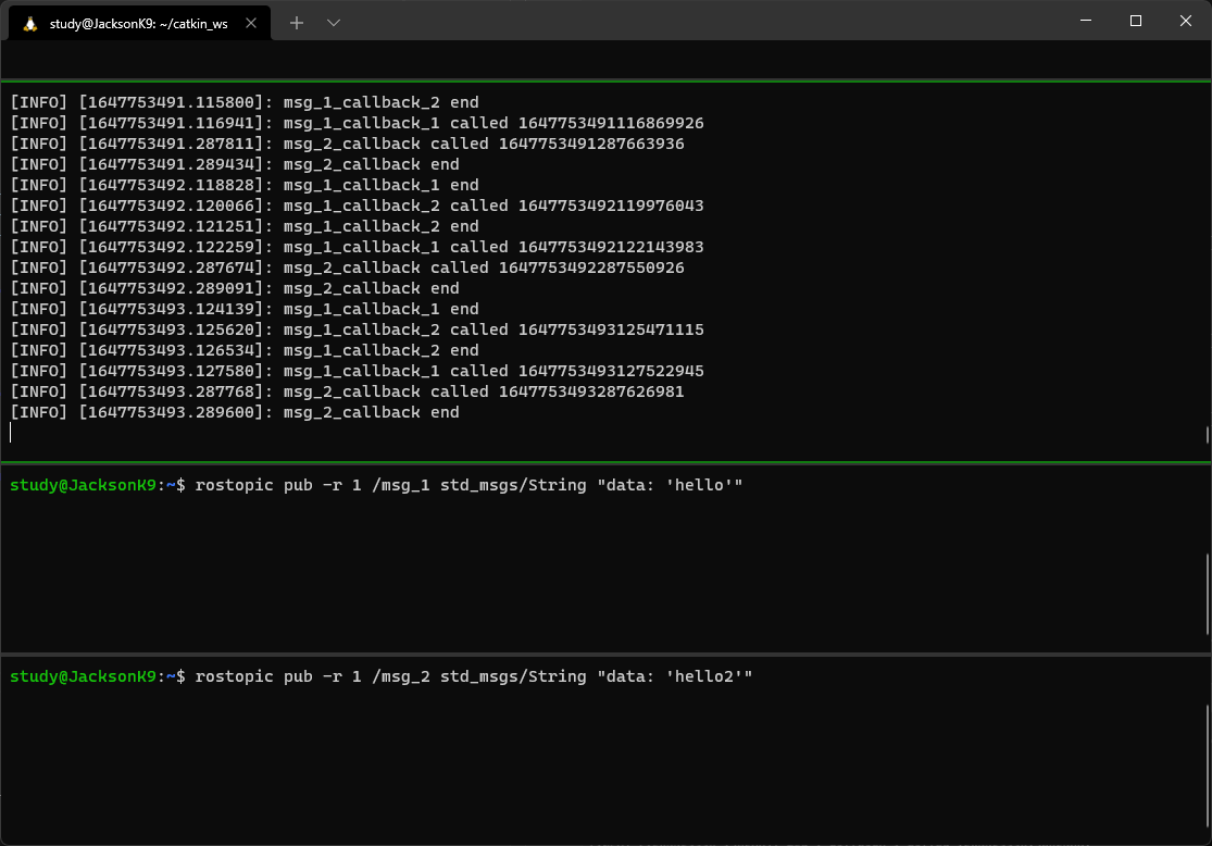 Subscriber Callback Result